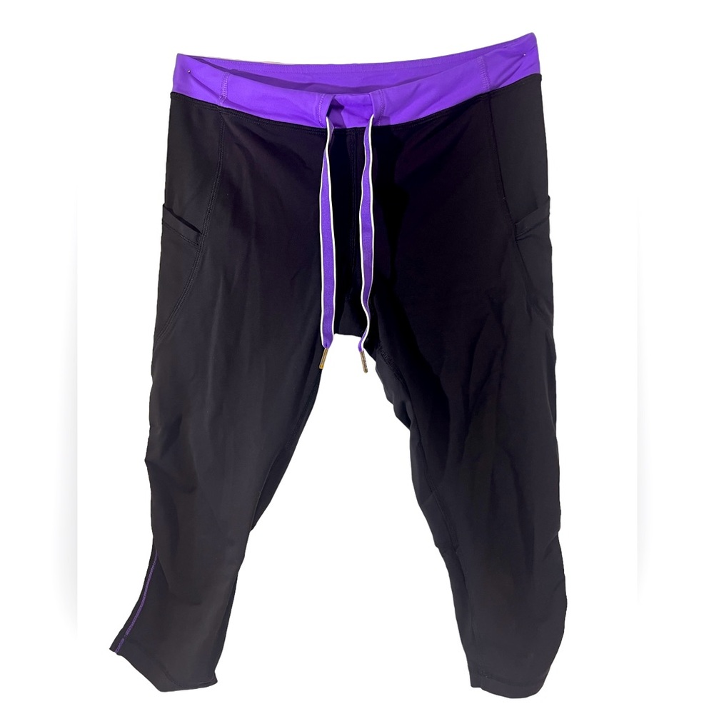 Lululemon Crop Running Tights Drawstring Waist 6